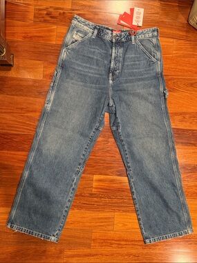 Diesel Men's Light Wash Blue Relaxed Carpenter Jeans